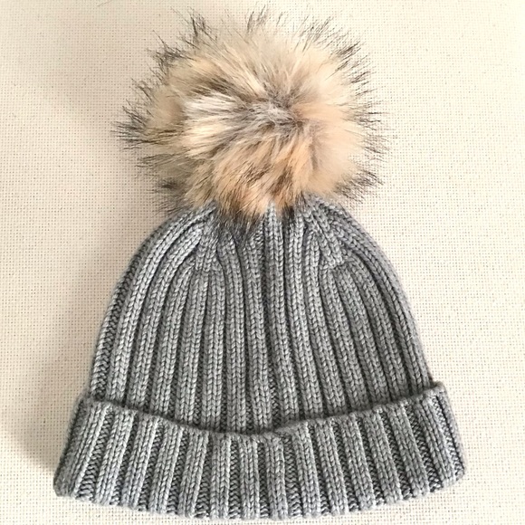 J. CREW Wool Acrylic Beanie With Faux-Fur Pom-Pom New With Tag - Picture 5 of 7